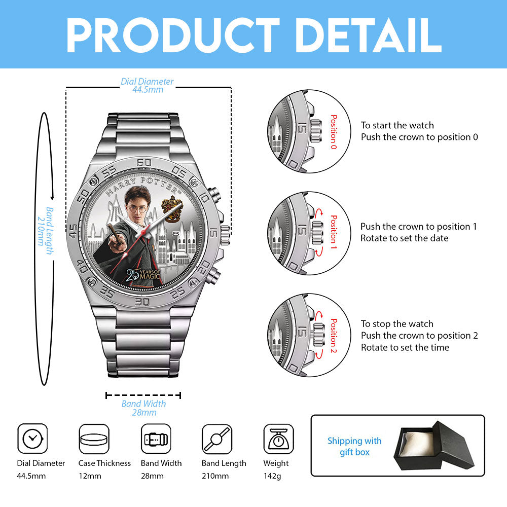 Harry Potter 25th Anniversary Gentleman Stainless Steel Watch - MAITM14153