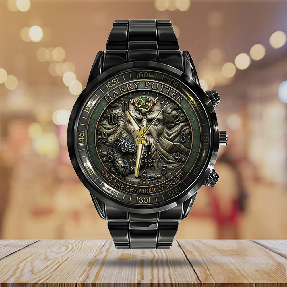 Harry Potter and The Chamber of Secrets 25th Anniversary Black Stainless Steel Watch - TMTHU8930