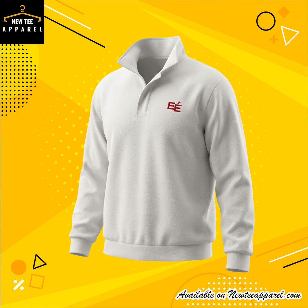 Harry Styles White EE Quarter Long Sleeve Polo Shirt