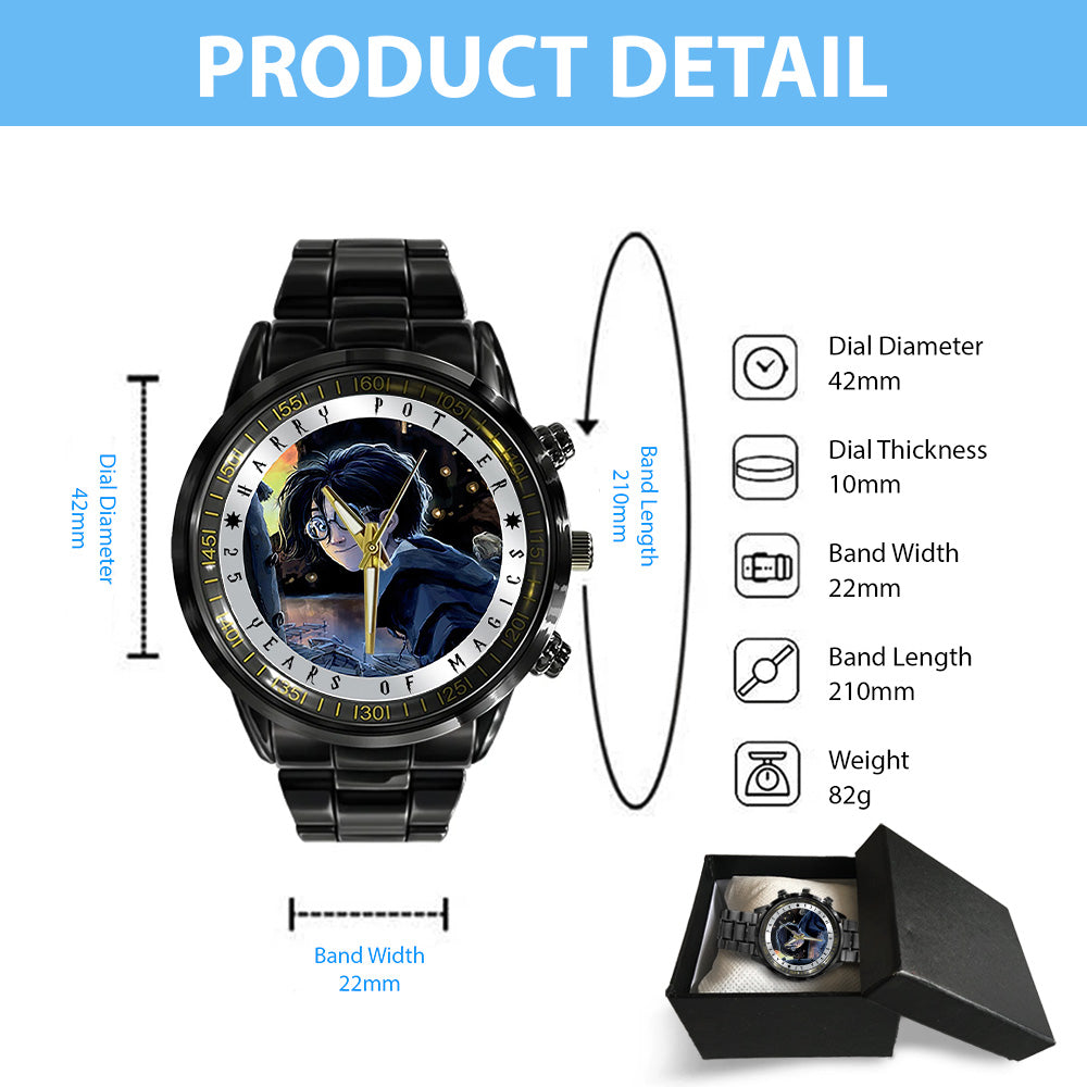 Harry Potter 25th Anniversary 2026 Black Stainless Steel Watch - TANTN19394