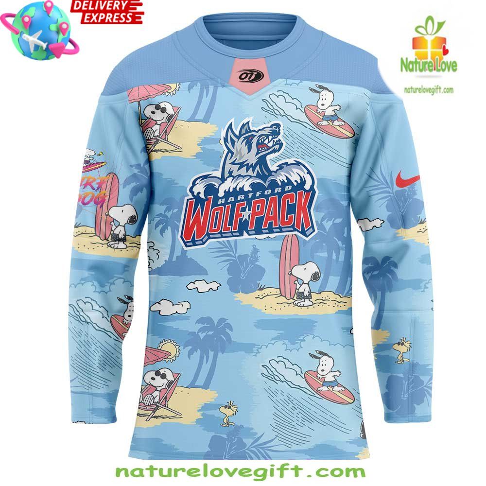 Hartford Wolf Pack Hockey Jersey Peanuts Summer Collection