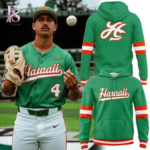 Hawaii Rainbow Warriors Baseball Classic Kelly Green Uniform Hoodie