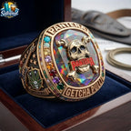 Heavy Metal Skull Championship Ring - Collector Gift for Rock Music Fans