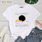 Hello Darkness My Old Friend Solar Eclipse April 8 T-Shirt