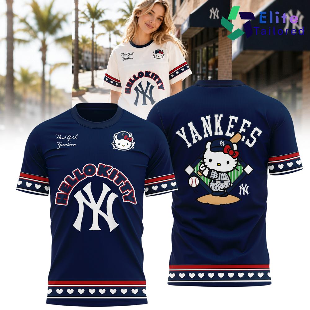 Hello Kitty New York Yankees MLB Graphic T-Shirt