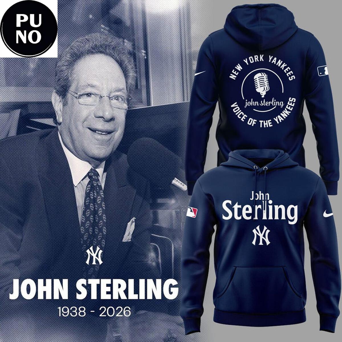 Honoring The Legend John Sterling Voice of the Yankees 2026 Hoodie T-Shirt