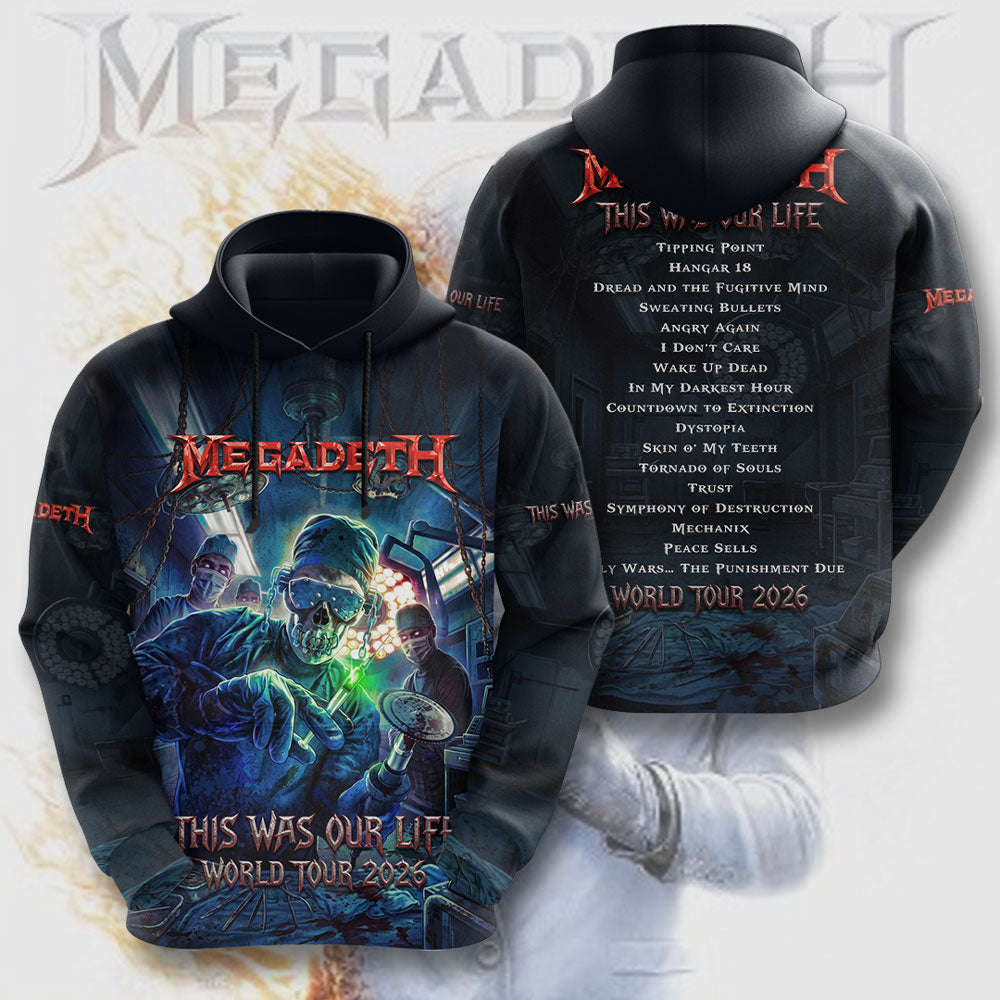 Megadeth This Was Our Life 2026 3D Apparel – TMTHU7962