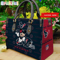 Houston Texans Mickey Leather Bag Custom Name Women Bag