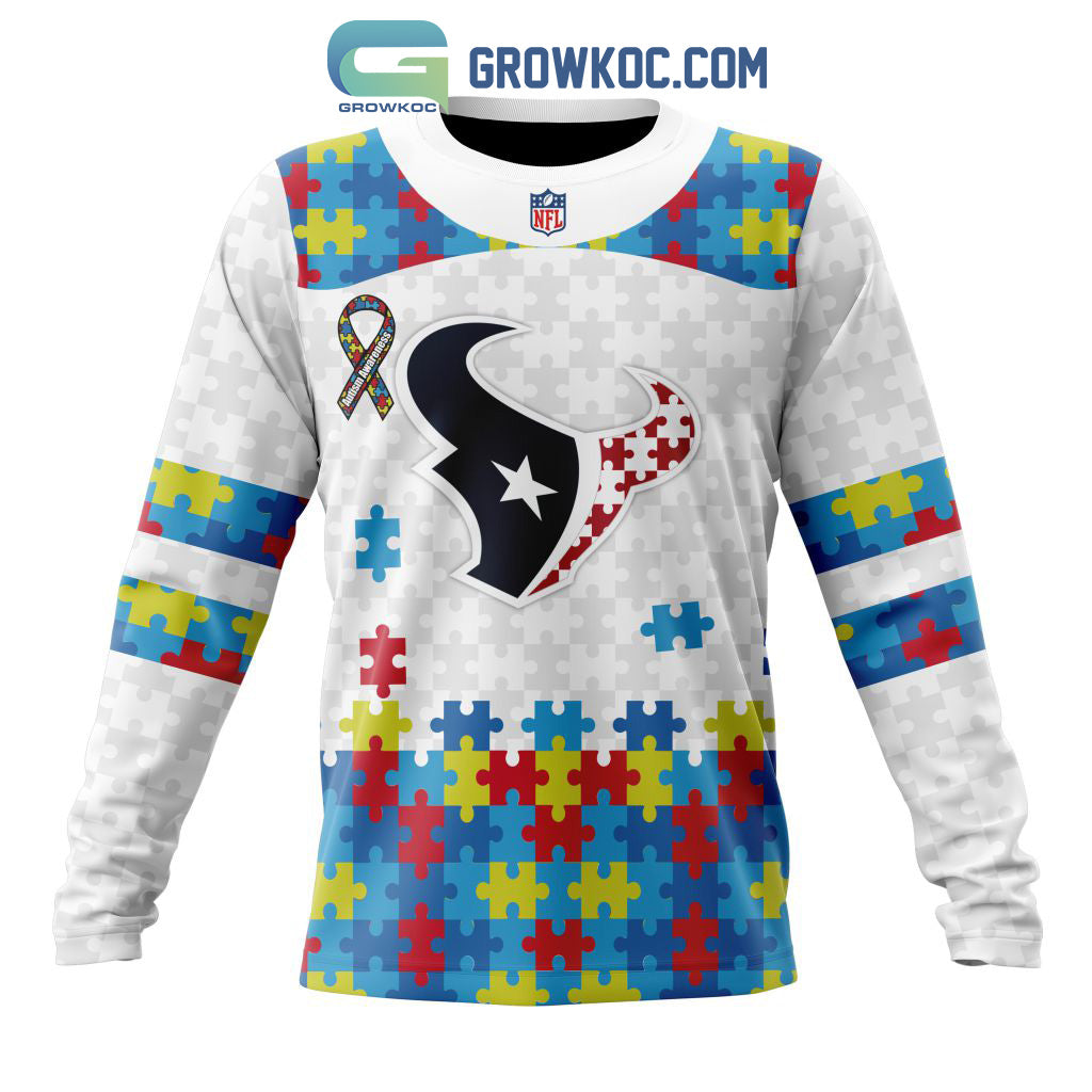 Houston Texans NFL Autism Awareness Personalized Hoodie T Shirt