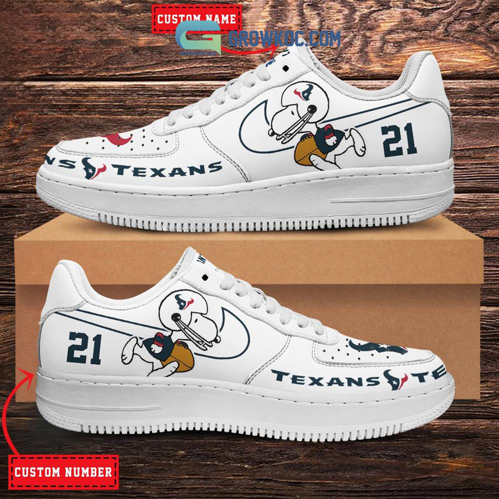 Houston Texans NFL Snoopy Personalized Air Force 1 Low Top Shoes