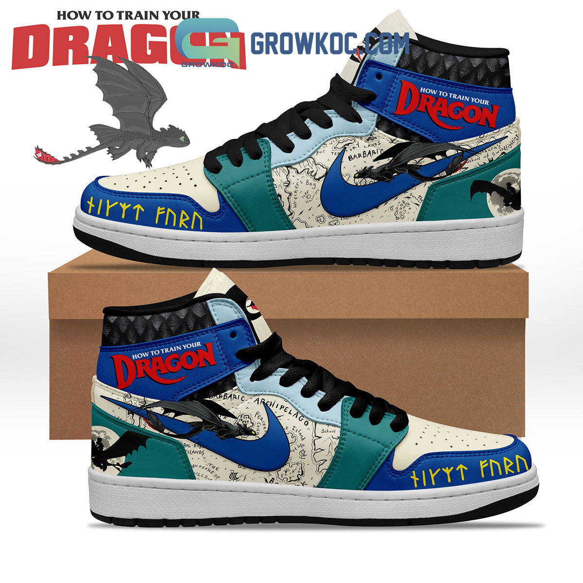 How To Train Your Dragon Air Jordan 1 Shoes