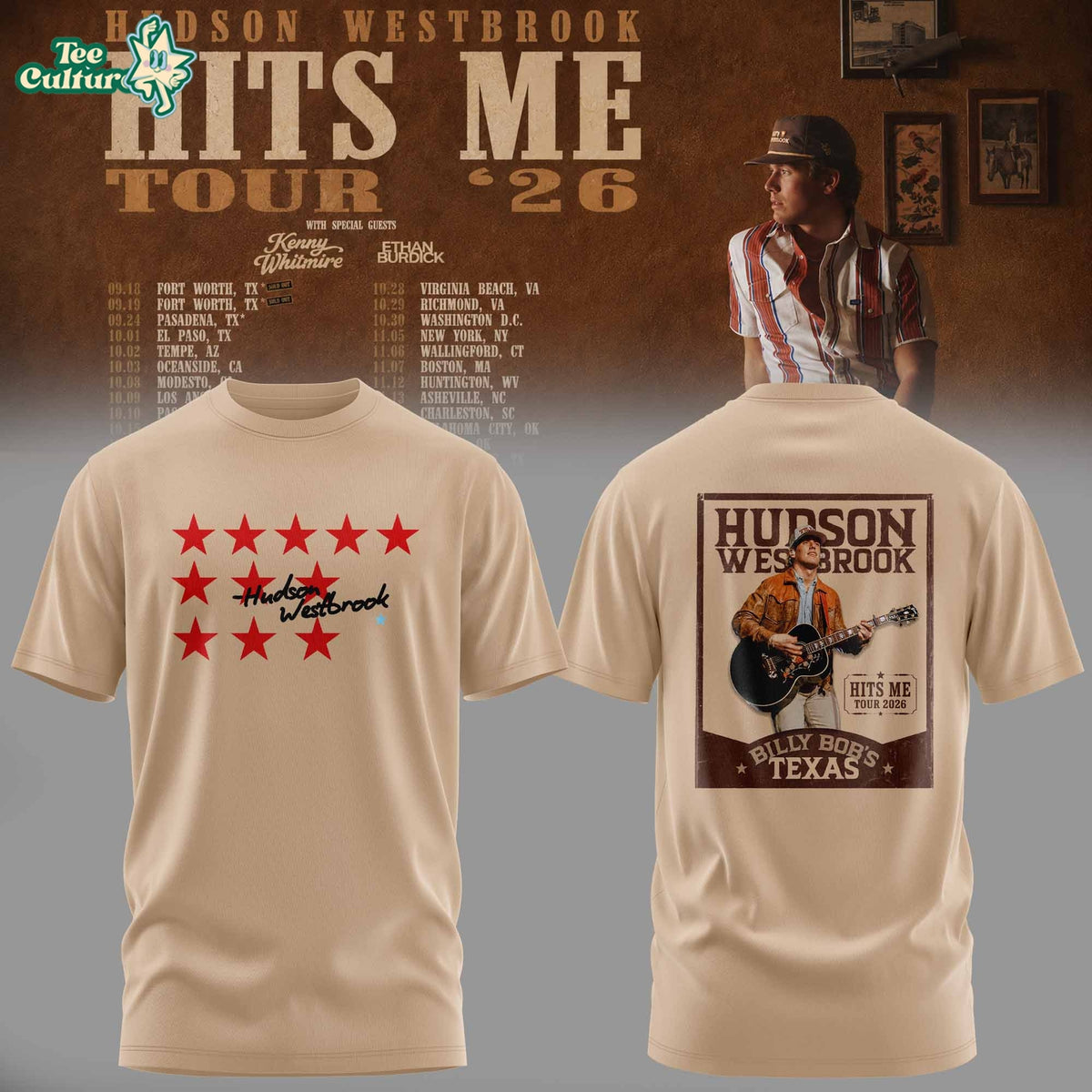 Hudson Westbrook “Hits Me Tour ’26” Collection Tshirt V2