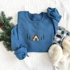 A-Frame Embroidered Winter Cabin Crewneck Sweatshirt