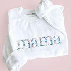 Pastel Floral Mama Embroidered Gemma Crewneck Sweatshirt