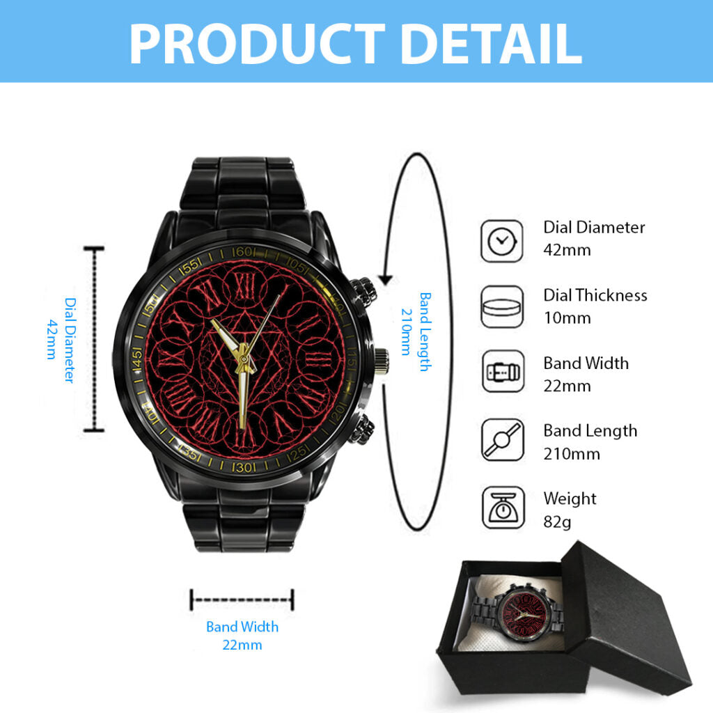 In Flames Black Stainless Steel Watch - TANTN24355