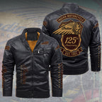 Indian Motorcycle 125th Anniversary 2D Leather Yellow Fleece Jacket – TMTHU8560