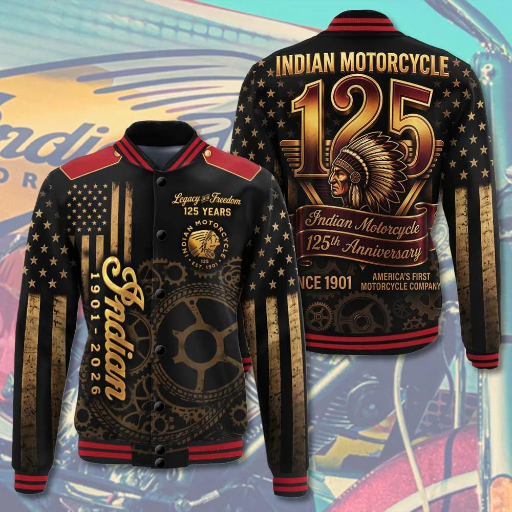 Indian Motorcycle 125th Anniversary Varsity Jacket – TMTHU8674