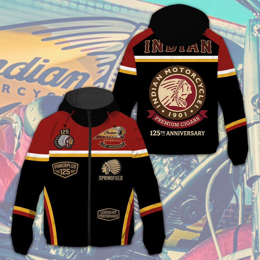 Indian Motorcycle 125th Anniversary 3D Windbreaker Jacket – TMTHU8737