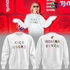 Indiana Fever Kick Rocks 2026 White Graphic Sweatshirt