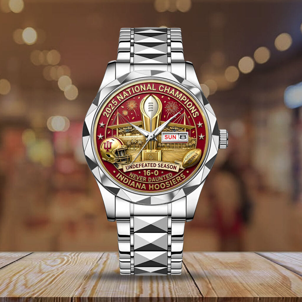 Indiana Hoosiers Football 2025 National Champions Alloy Luxury Quartz Watch - HOATT15844