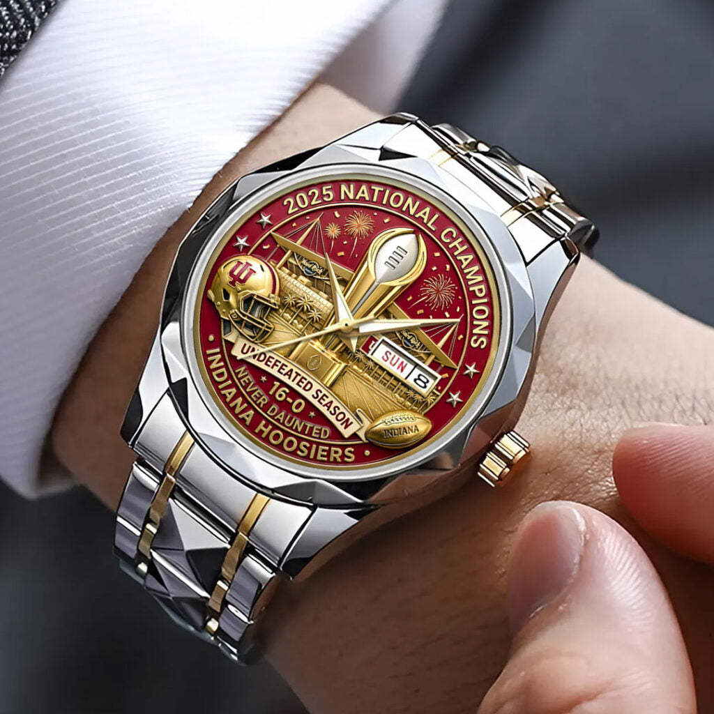 Indiana Hoosiers Football 2025 National Champions Alloy Luxury Quartz Watch - HOATT15844