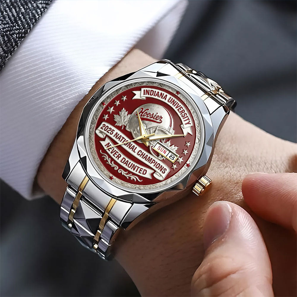 Indiana Hoosiers Football 2025 National Champions Alloy Luxury Quartz Watch - MAITM14544