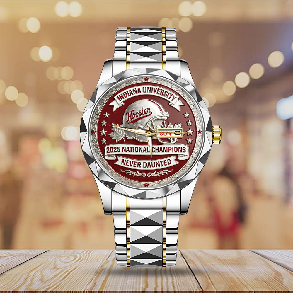 Indiana Hoosiers Football 2025 National Champions Alloy Luxury Quartz Watch - MAITM14544