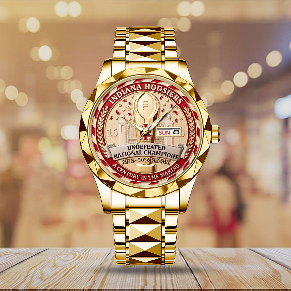 Indiana Hoosers Football 2025 National Champions Alloy Luxury Quartz Watch - MAITM14549