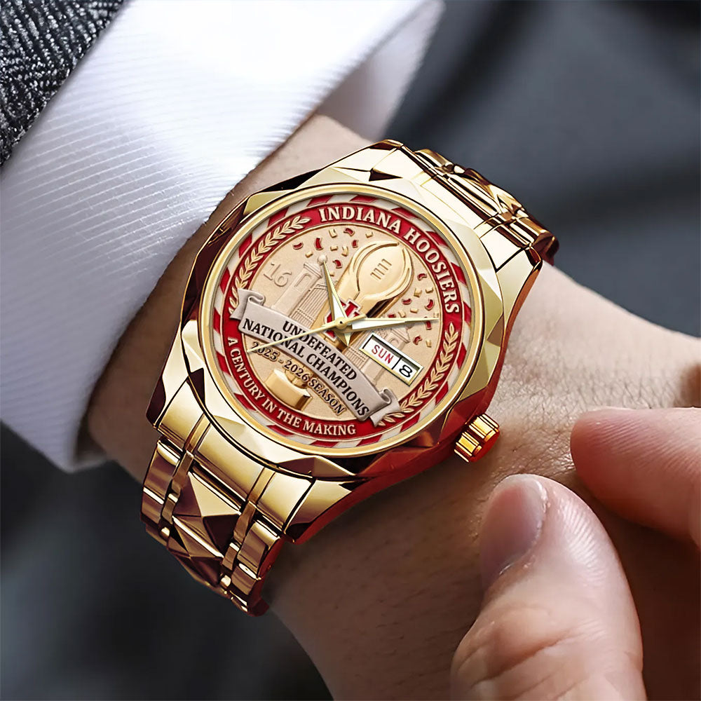 Indiana Hoosers Football 2025 National Champions Alloy Luxury Quartz Watch - MAITM14549