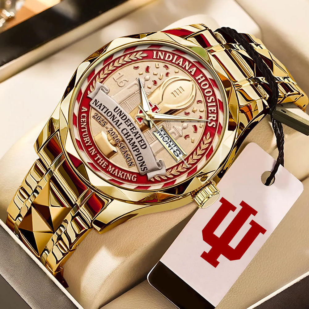 Indiana Hoosers Football 2025 National Champions Alloy Luxury Quartz Watch - MAITM14549