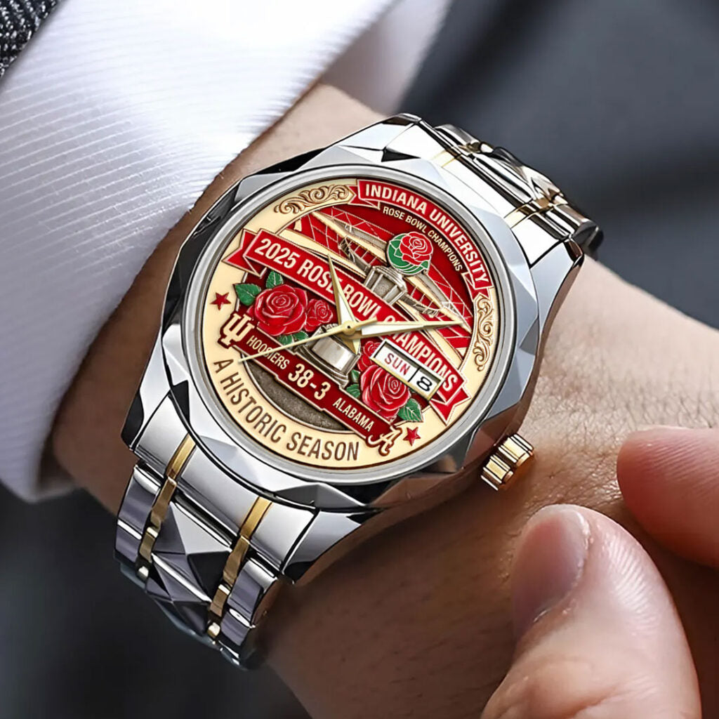 Indiana Hoosiers Football 2026 Rose Bowl Champions Alloy Luxury Quartz Watch -  HOATT15729