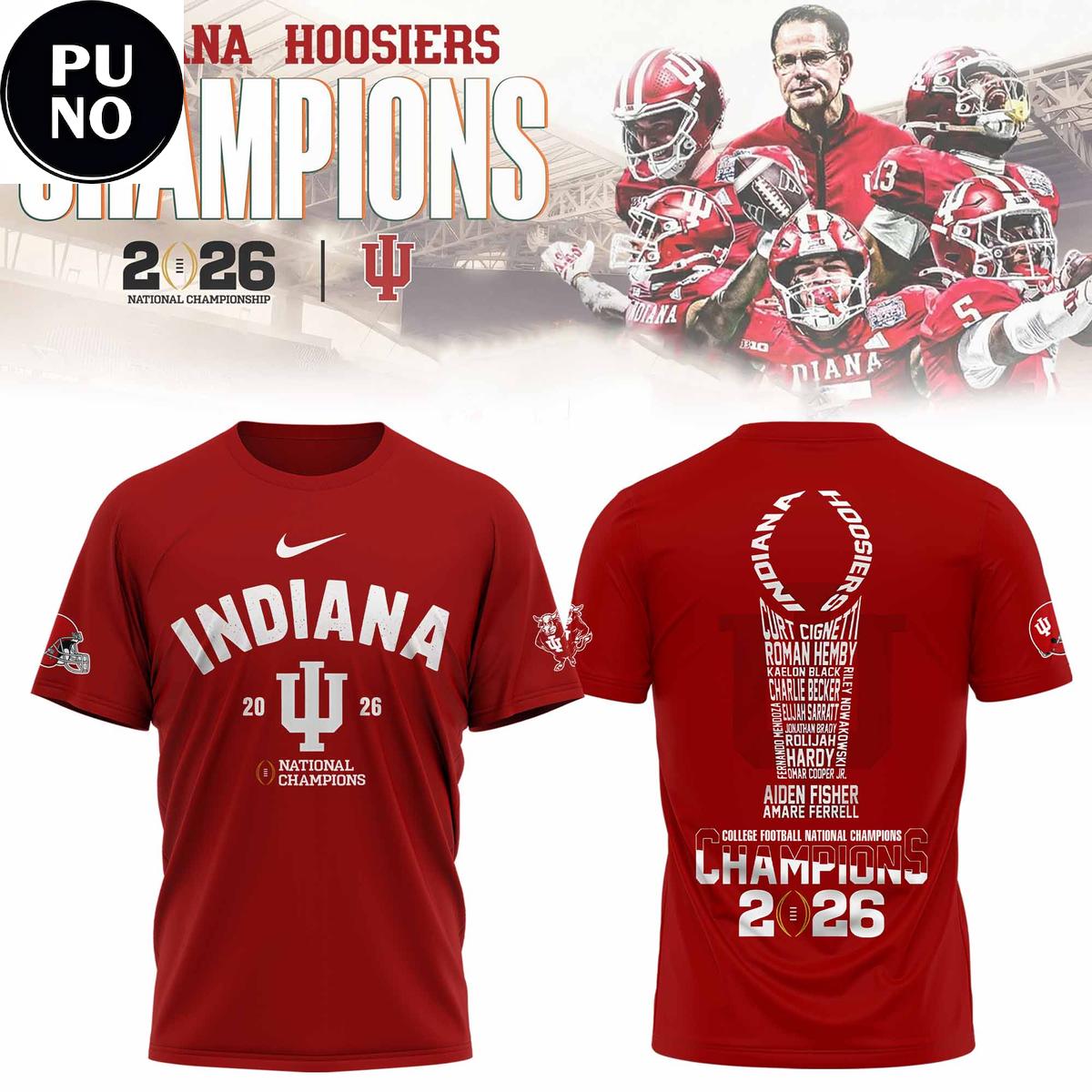 Indiana Hoosiers Football National Champions 2026 Hoodie T-Shirt