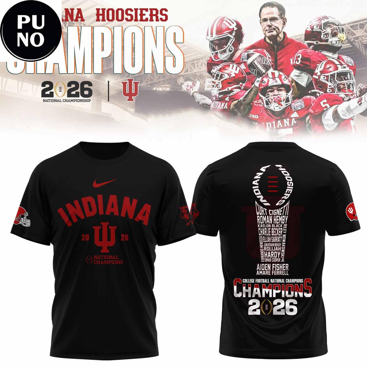 Indiana Hoosiers Football National Champions 2026 Hoodie T-Shirt