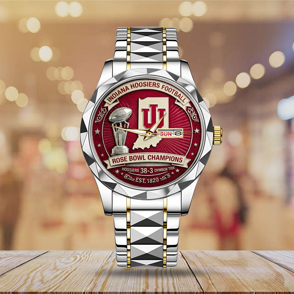 Indiana Hoosiers Football Rose Bowl Champions Alloy Luxury Quartz Watch - MAITM14353