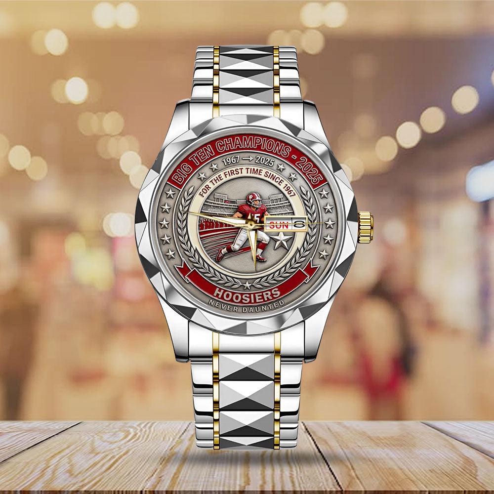 Indiana Hoosiers Football 2025 Big Ten Champions Alloy Luxury Quartz Watch - MAITM14009