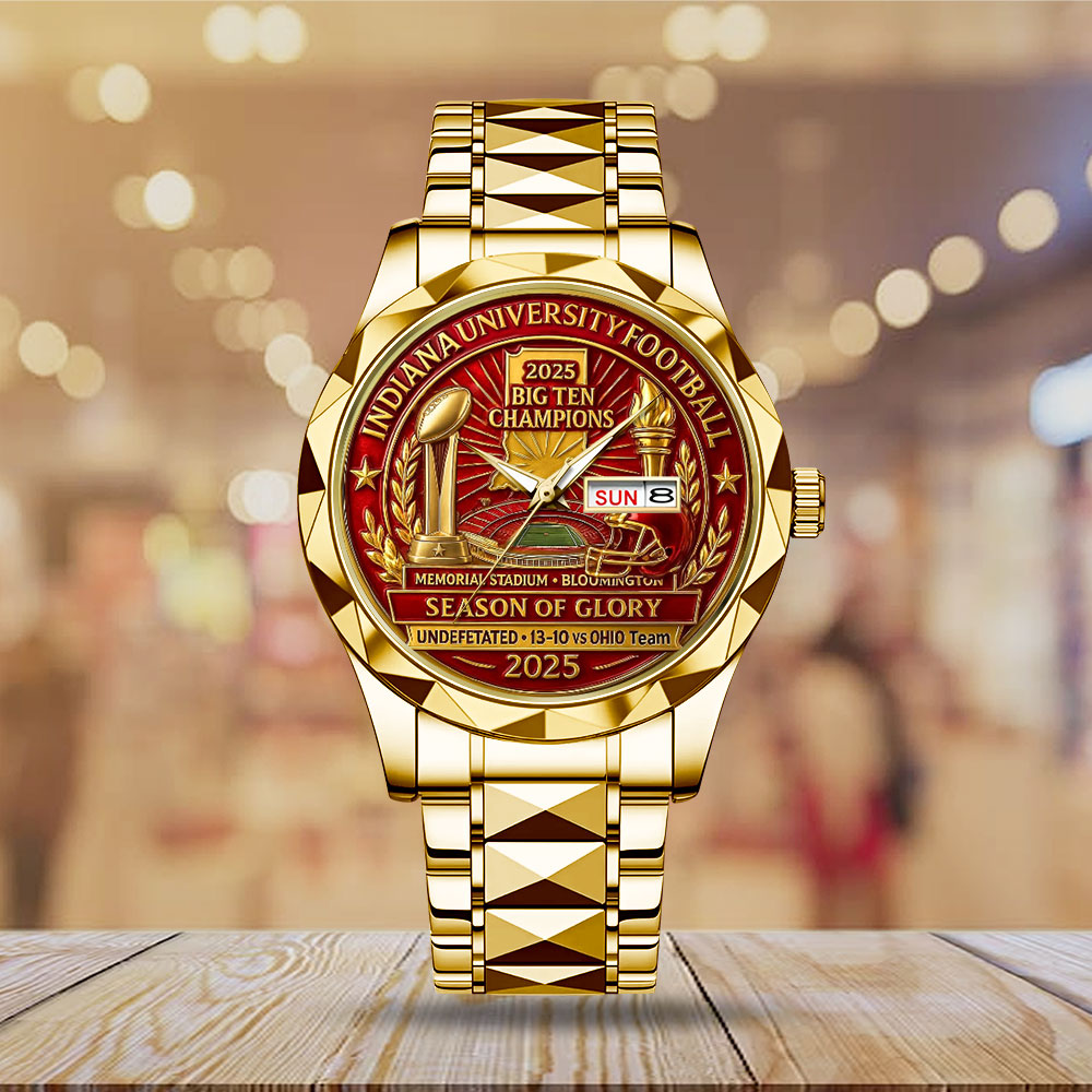 Indiana Hoosiers Football 2025 Big Ten Champions Alloy Luxury Quartz Watch - MAITM14026