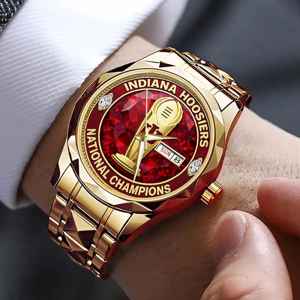 Indiana Hoosiers Football Alloy Luxury Quartz Watch - TMTHU3421