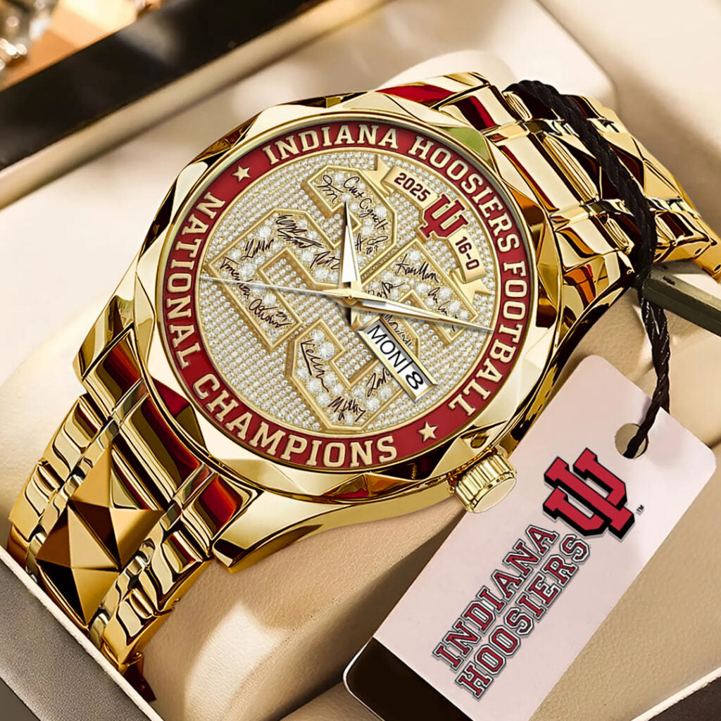 Indiana Hoosiers Football 2025 National Champions Alloy Luxury Quartz Watch - TMTHU3806
