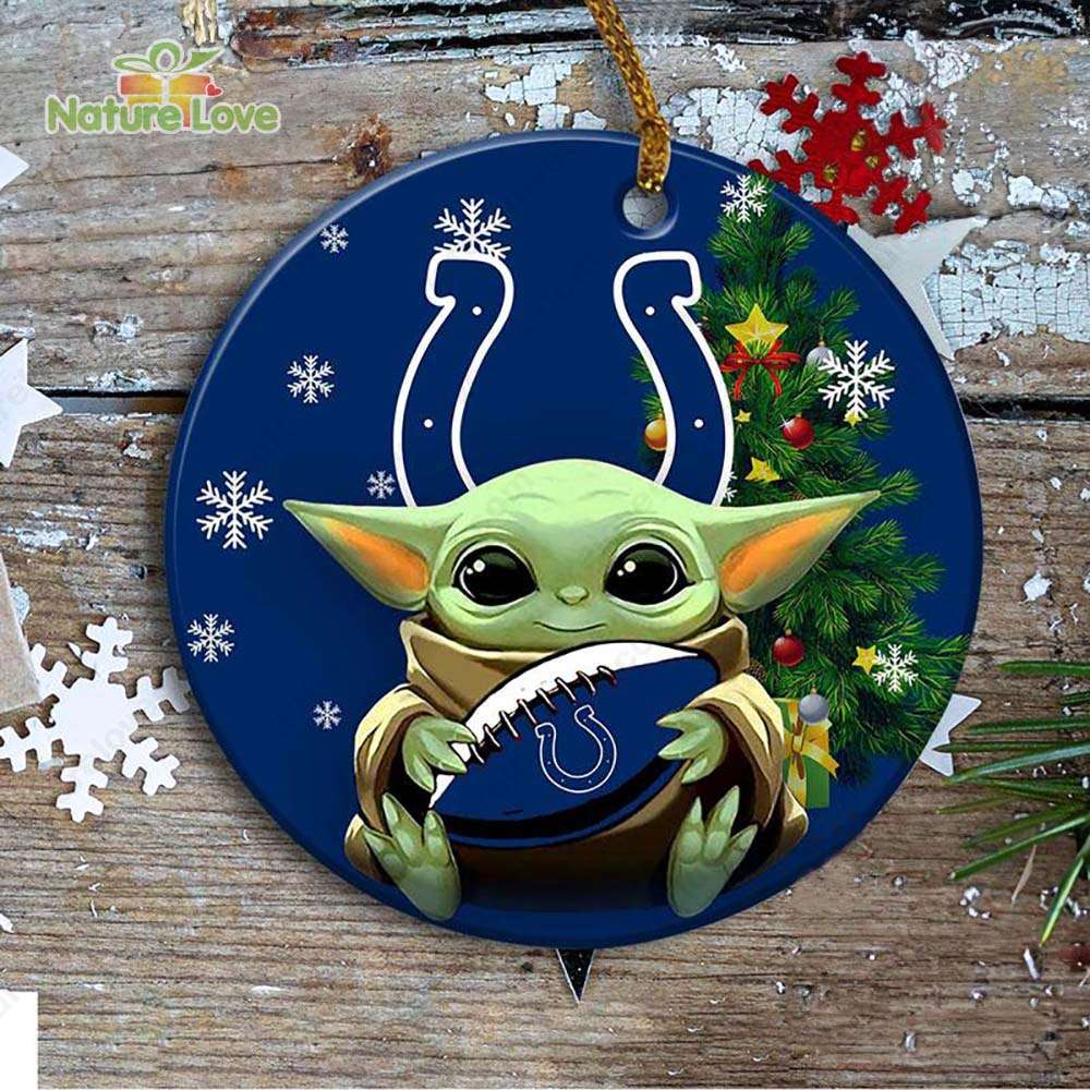 Indianapolis Colts Baby Yoda Ornament Christmas Tree Decorations NFL Gifts