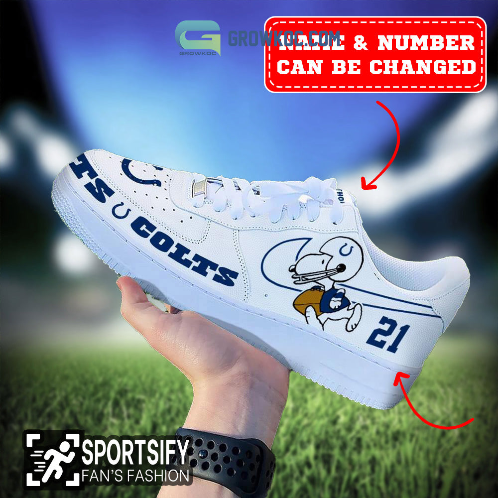 Indianapolis Colts NFL Snoopy Personalized Air Force 1 Low Top Shoes