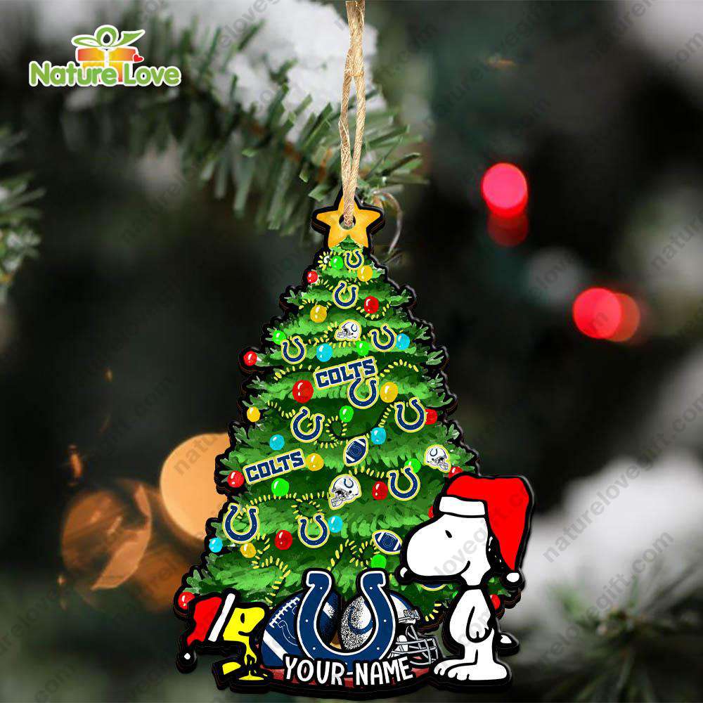 Indianapolis Colts Snoopy Peanuts Custom Christmas Ornament Xmas Tree Decorations