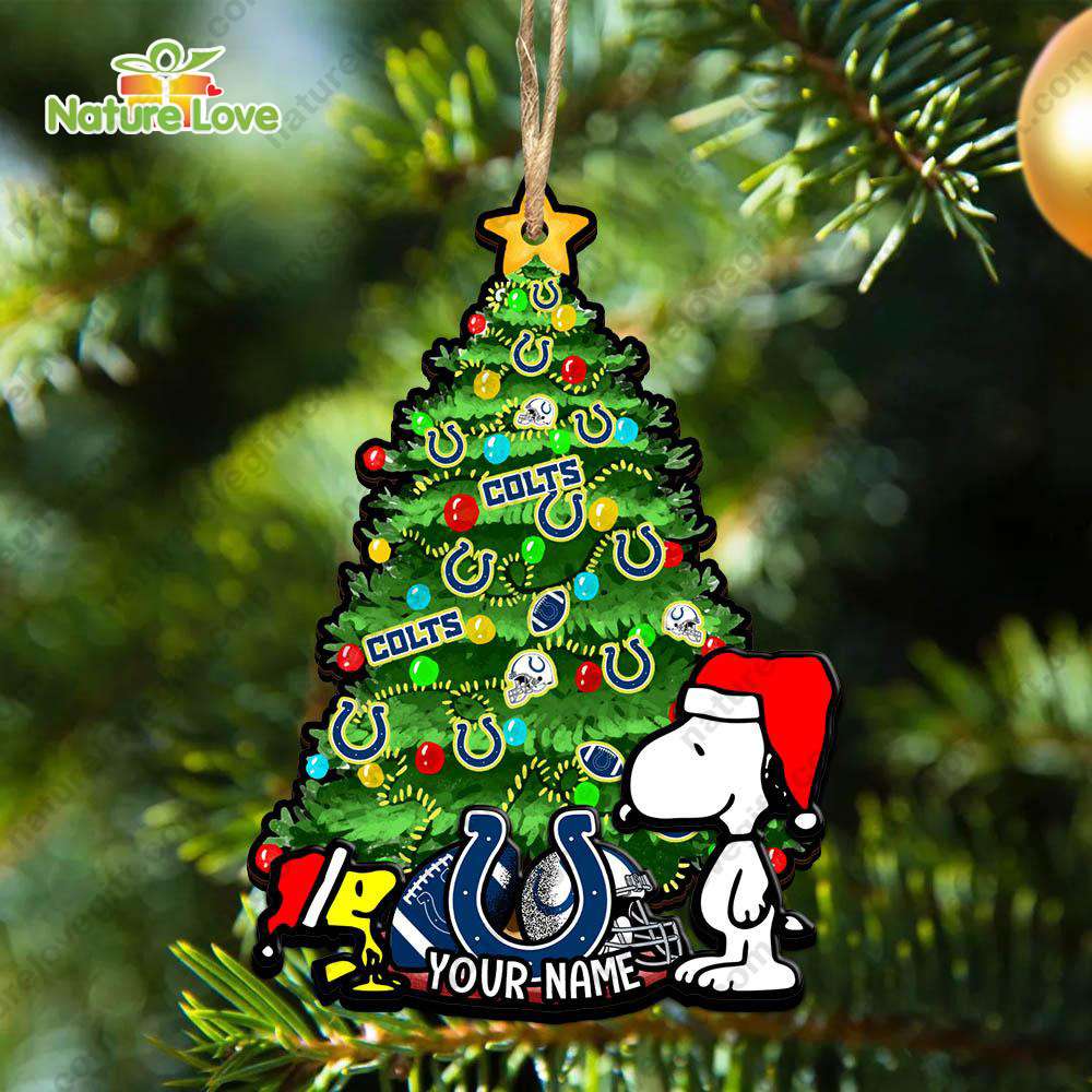 Indianapolis Colts Snoopy Peanuts Custom Christmas Ornament Xmas Tree Decorations