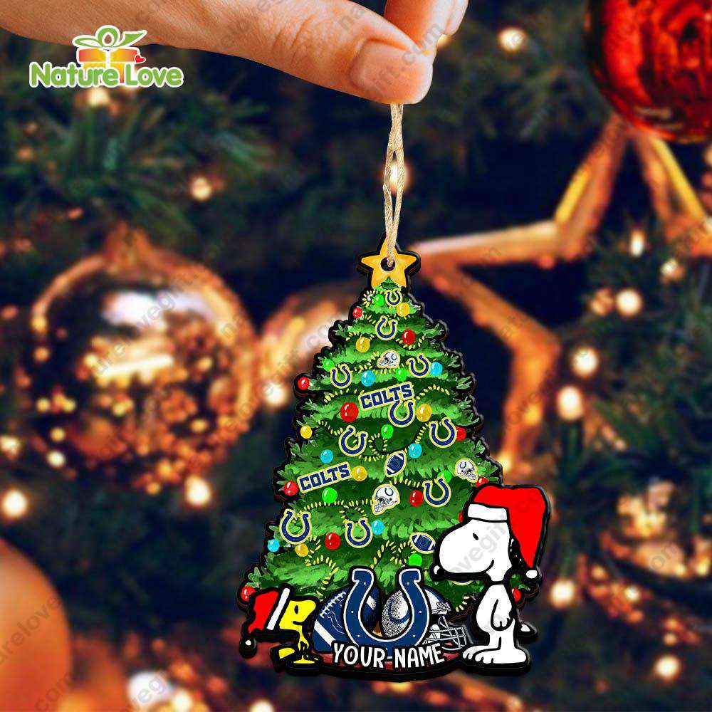 Indianapolis Colts Snoopy Peanuts Custom Christmas Ornament Xmas Tree Decorations
