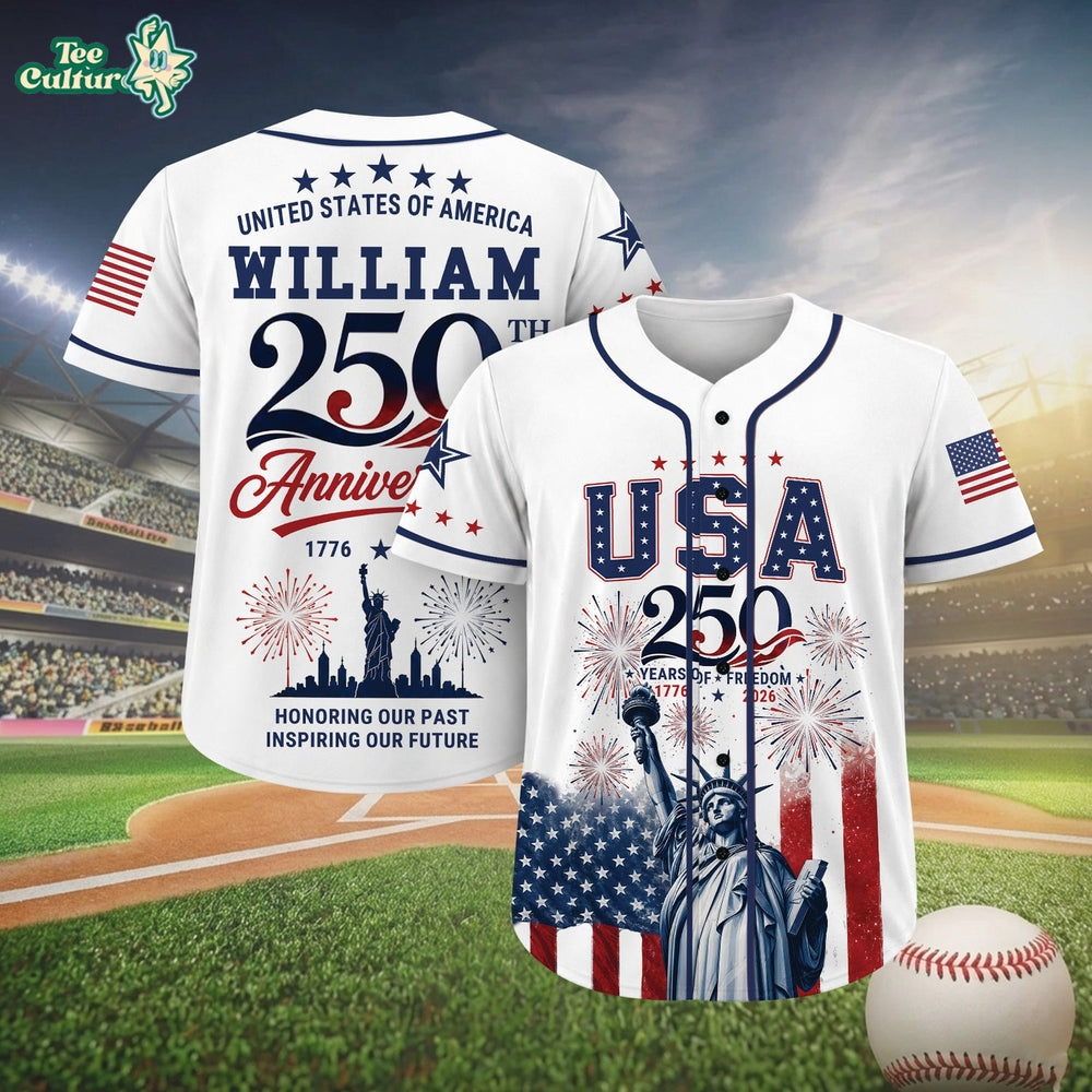 Inspiring Our Future Us 250th Anniversary – Personalized Baseball Jersey – Gift For Patriots