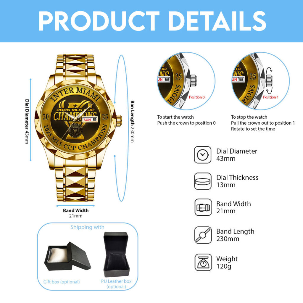 Inter Miami CF 2025 Champions MLS Alloy Luxury Quartz Watch - TMTHU2512