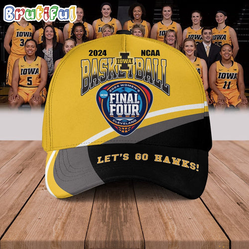 Iowa Hawkeyes 2024 Women’s Basketball Final Four Cleveland Baseball Cap, Let’s Go Hawks Cap