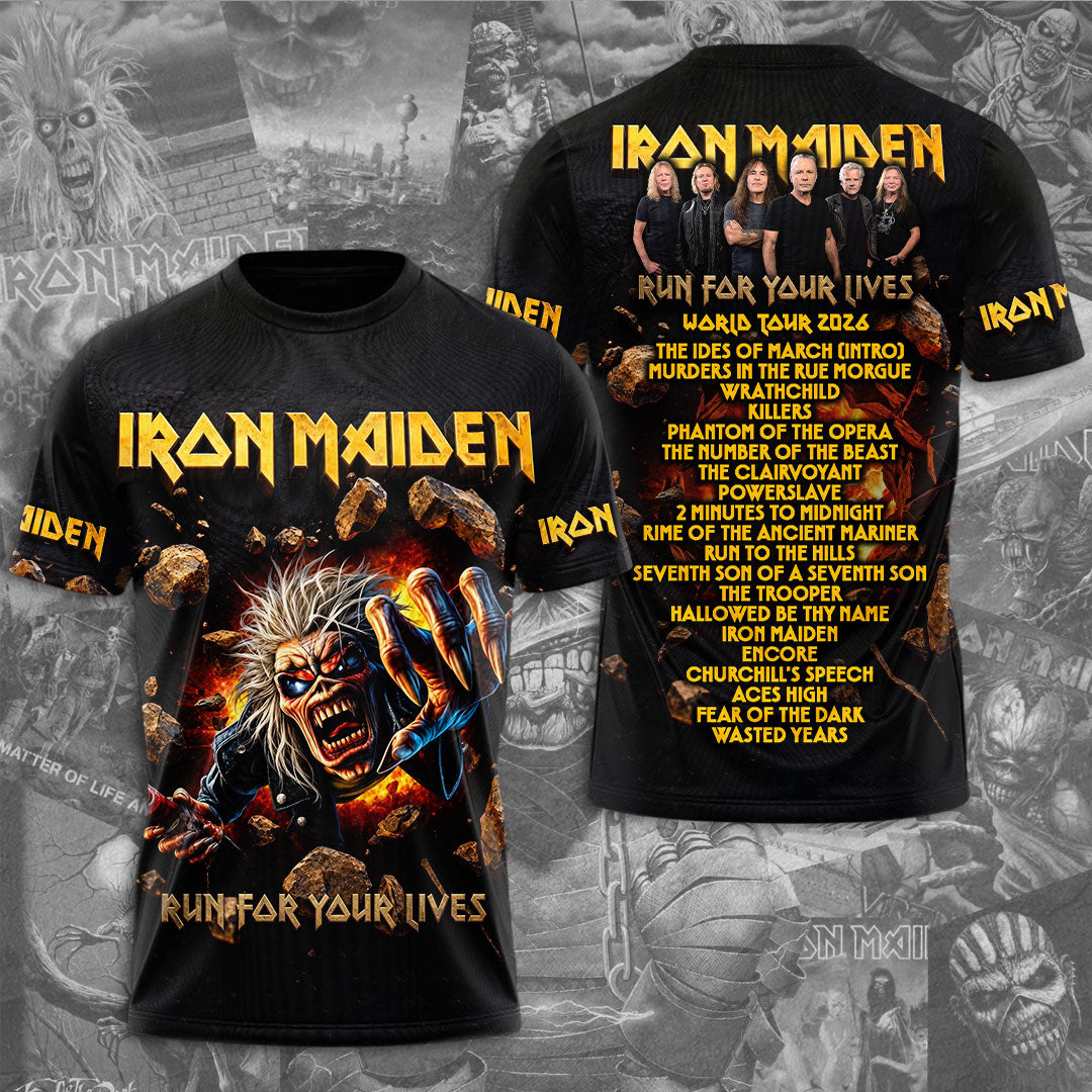 Iron Maiden 2026 World Tour 3D Apparel – TMTHU6794