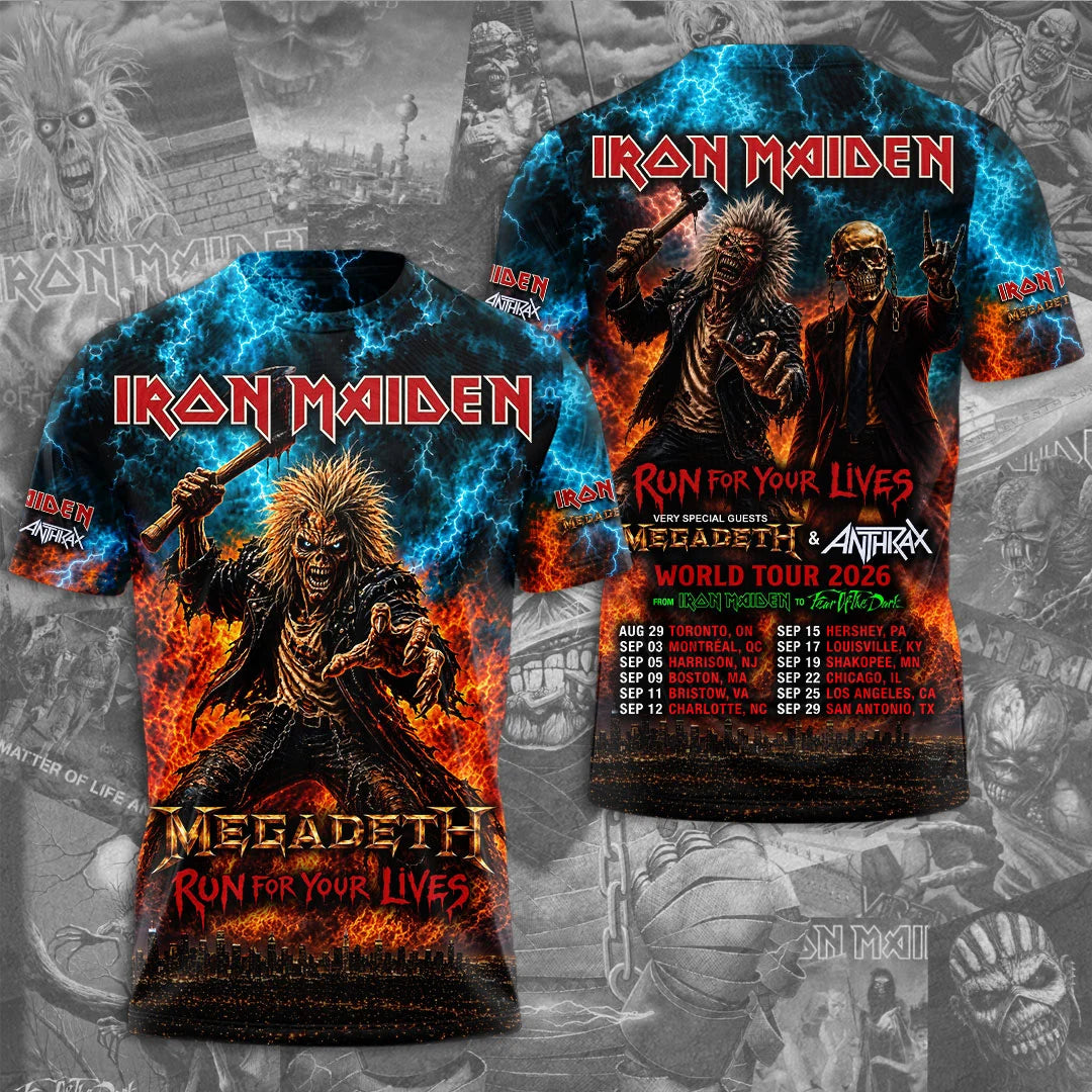 Iron Maiden 2026 World Tour 3D Apparel – TMTHU9524