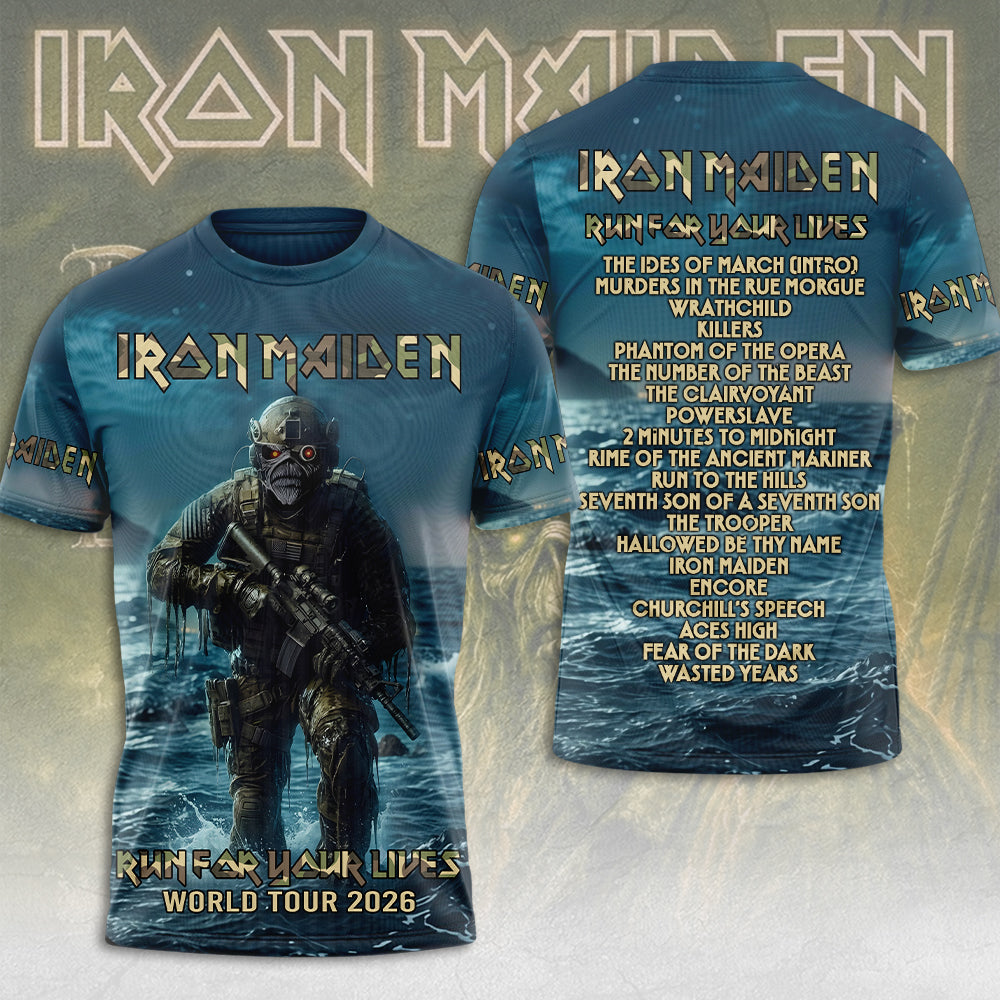 Iron Maiden 2026 World Tour 3D Apparel – TMTHU6993