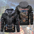 Iron Maiden 2D Leather Hooded Jacket – TMTHU4805